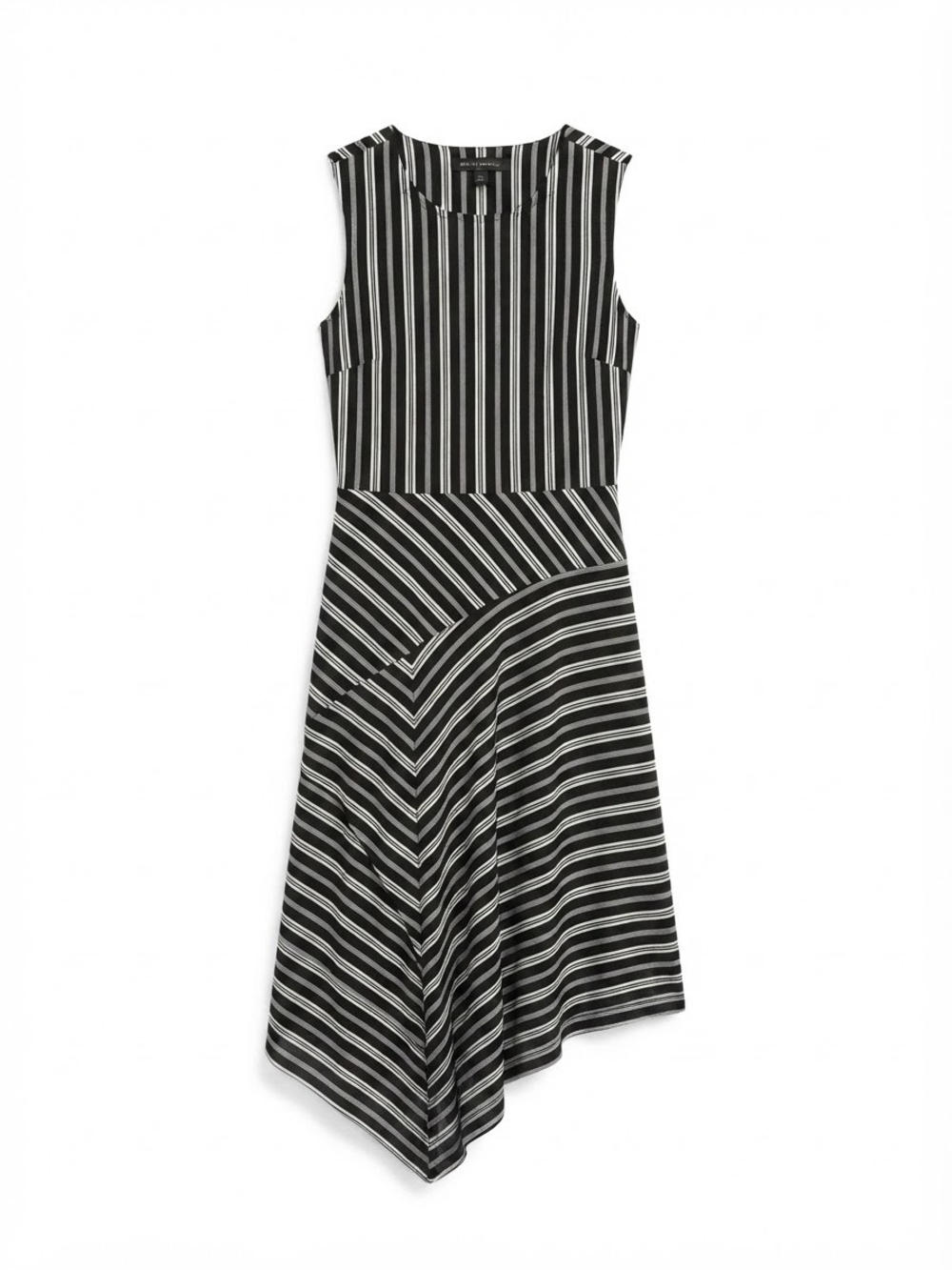Banana Republic Black and White Striped Midi Dress